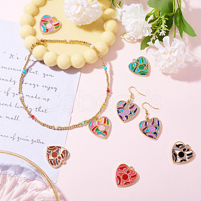 14Pcs 7 Colors Rack Plating Alloy Enamel Pendants ENAM-TA0002-54-1