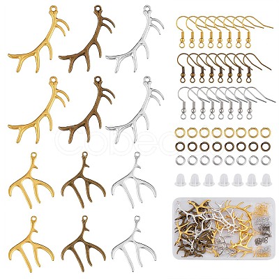DIY Antler Shape Earring Making Kit DIY-SZ0009-11-1