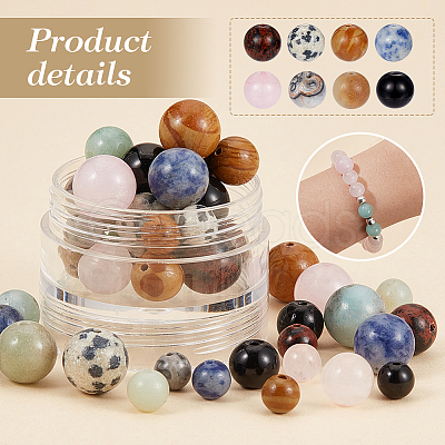 240Pcs 24 Styles Natural & Synthetic Mixed Gemstone Beads G-NB0004-79-1