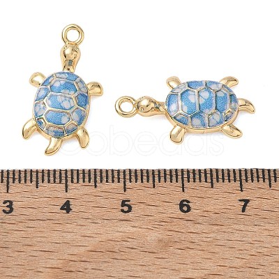 Brass with Enamel Pendants KK-CBA61F8-04G-01-1