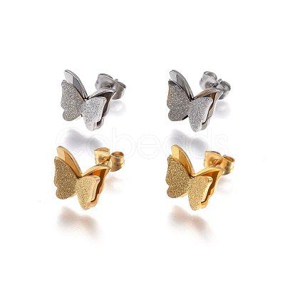 304 Stainless Steel Stud Earrings EJEW-H367-19-1