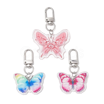 Butterfly Acrylic Pendant Decorations HJEW-JM02372-1