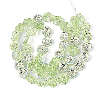 Electroplate Transparent Glass Beads Strands EGLA-N055-01H-1