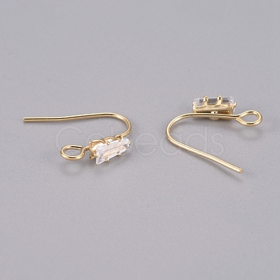 Brass Earring Hooks KK-L198-013G-1