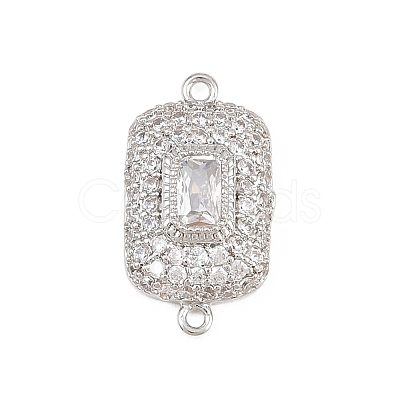 Brass Micro Pave Cubic Zirconia Connector Charms CU-CBAAB9C-01P-02-1