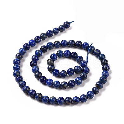 Natural Lapis Lazuli Beads Strands G-P348-01-6mm-1