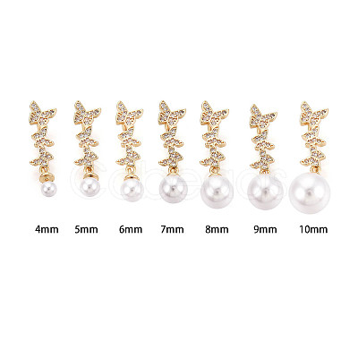 Brass Micro Pave Cubic Zirconia Cup Pearl Peg Bails Pin Pendants KK-T079-27G-1