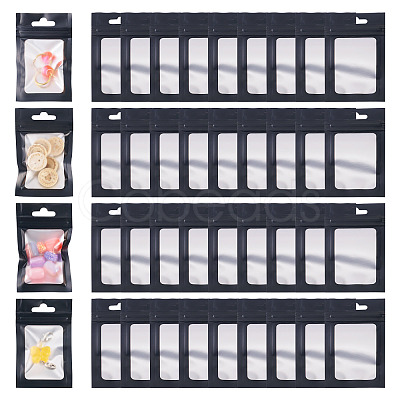 160Pcs Plastic Yin-yang Resealable Bags with Visible Window ABAG-TA0001-94A-1