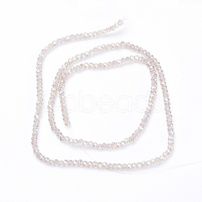 Electroplate Glass Beads Strands X-EGLA-F003-C13-1