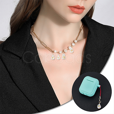 16 Sets 8 Styles ABS Plastic Imitation Pearl Pendants PALLOY-GA0004-13-1