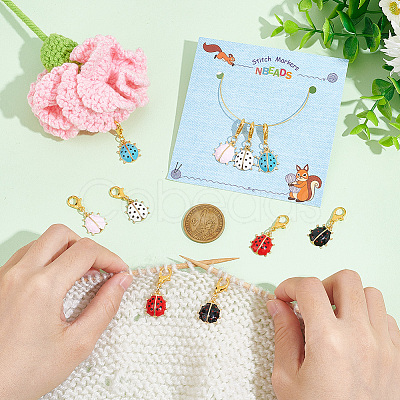Ladybird Stitch Markers HJEW-AB00187-1