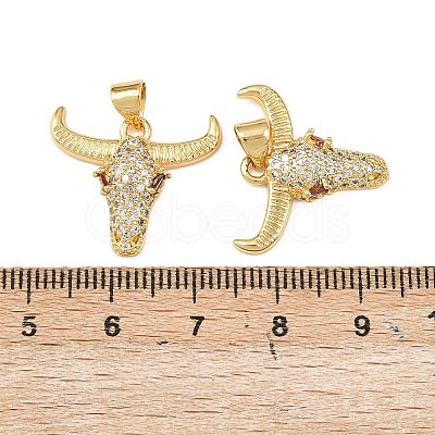 Brass Micro Pave Cubic Zirconia Pendants KK-F919-39B-G-1