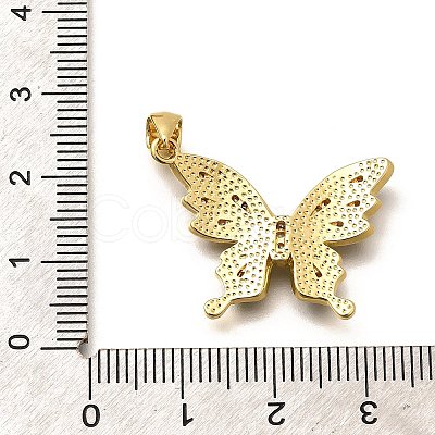 Rack Plating Brass Micro Pave Cubic Zirconia Enamel Pendants KK-L226-003G-02-1