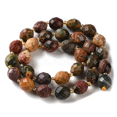 Natural Picasso Jasper/Polychrome Jasper Beads Strands G-N342-149I-28-1