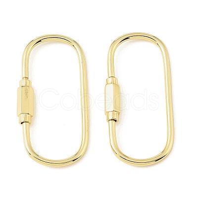Oval Brass Screw Lock Carabiner Clasp Metal Carabiner Clip for Necklace DIY KK-CBA9CBD-05G-1