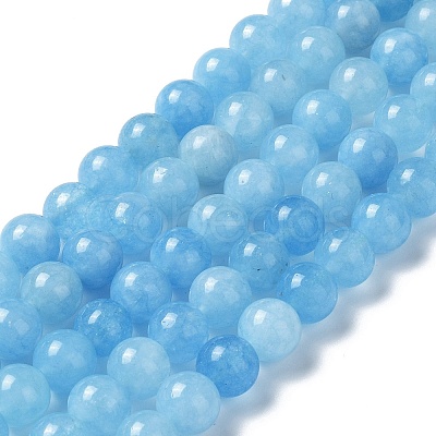 Natural Green Jade Imitation Aquamarine Beads Strands G-B046-08A-1