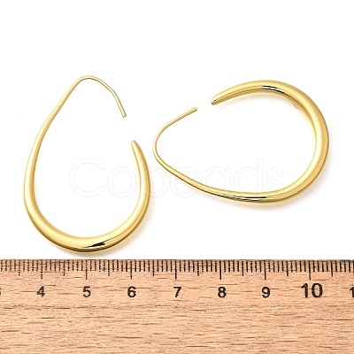 Teardrop Brass Dangle Earrings EJEW-R018-01G-1