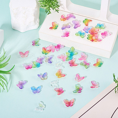 72Pcs 12 Colors UV Plating Transparent Acrylic Pendants OACR-TA0003-86-1