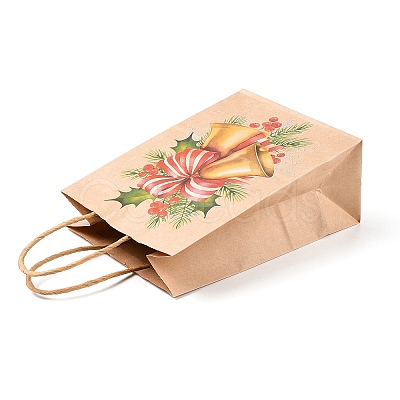 Christmas Theme Printed Kraft Paper Bags with Handles ABAG-M008-08C-1