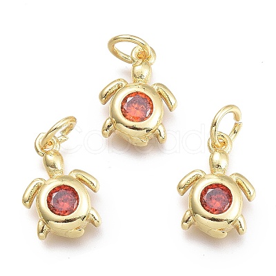 Brass Micro Pave Cubic Zirconia Pendants KK-P187-12A-G-1