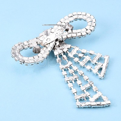 Crystal Rhinestone Bowknot Lapel Pin JEWB-T002-33S-1