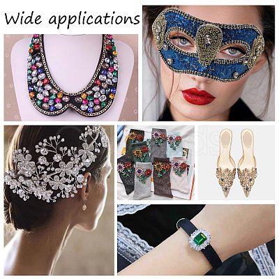AHADEMAKER 36Pcs 18 Colors Sew on Rhinestone RGLA-GA0001-03-1