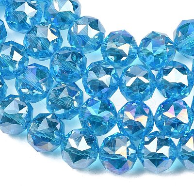 Transparent Electroplate Glass Beads Strands EGLA-N002-34C-B13-1
