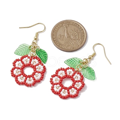 Handmade Seed Beads Dangle Earrings EJEW-MZ00143-02-1