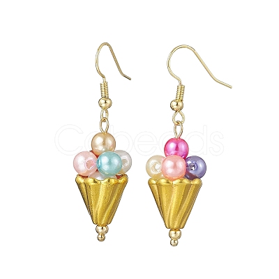 Ice Cream Alloy Acrylic Dangle Earrings EJEW-TA00766-1