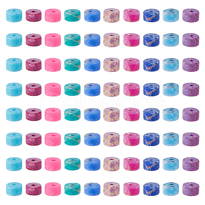 250Pcs 10 Colors Dyed Synthetic Imperial Jasper Beads Sets G-DC0001-61-1