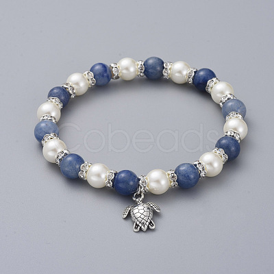 Stretch Charm Bracelets BJEW-JB04686-03-1
