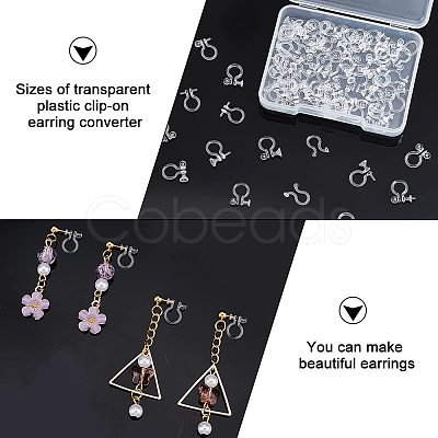 ARRICRAFT 80Pcs 8 Style Resin Clip-on Earring Findings FIND-AR0002-49-1