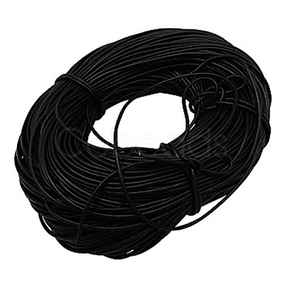 Black Cowhide Leather Cord For DIY Craft Jewelry X-WL-A003-18-1