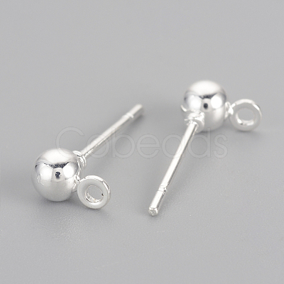 Iron Ball Stud Earring Findings KK-R071-09S-1