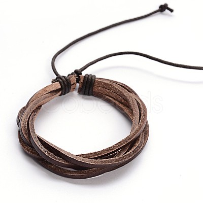 Adjustable Twine Style Leather Cord Bracelets BJEW-F173-09B-1