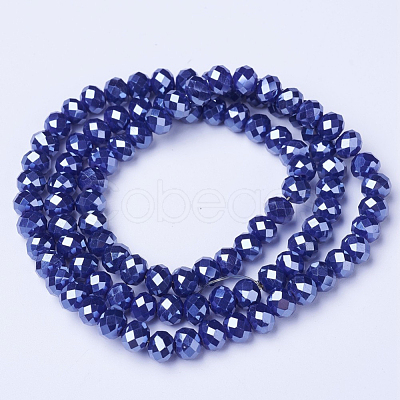 Electroplate Glass Beads Strands EGLA-A034-P4mm-A11-1