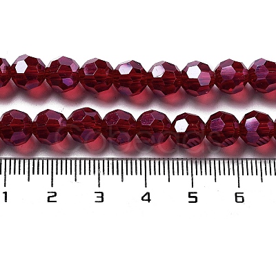 Electroplate Transparent Glass Beads Strands EGLA-A035-T8mm-A02-1