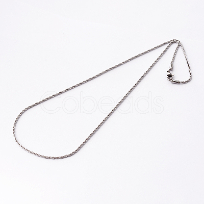 Tarnish Resistant 304 Stainless Steel Rope Chain Necklaces STAS-O056-D-10-1