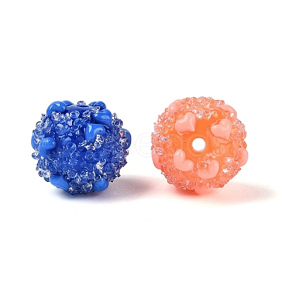 Opaque Acrylic & Transparent Resin Rhinestone Beads SACR-Q005-02B-1