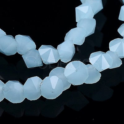 Diamond Shape Imitation Jade Glass Bead Strands EGLA-J059-J03-1