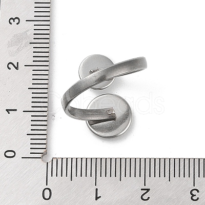 Non-Tarnish 304 Stainless Steel Open Cuff Ring Findings STAS-E124-05E-P-1