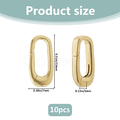 10Pcs Brass Spring Gate Rings KK-FH0008-17A-1