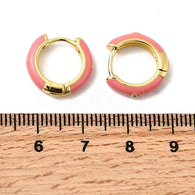 Brass Enamel Hoop Earrings EJEW-XCP0001-16-1