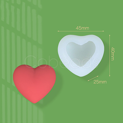 3D Heart DIY Soap Food Grade Silicone Molds SOAP-PW0001-041B-1