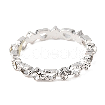 10Pcs Alloy with Crystal Rhinestone Finger Rings WG3531F-03-1