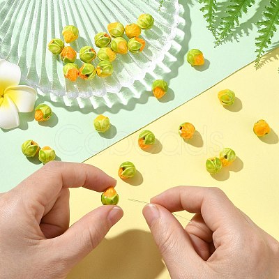 30Pcs 2 Colors Famille Rose Porcelain Beads PORC-CJ0001-16-1