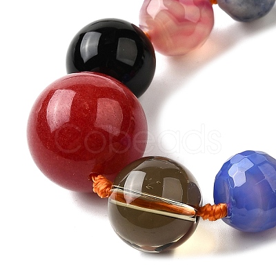 Natural Mixed Stone & Glass Round Beads Strands X-G-C188-01-1