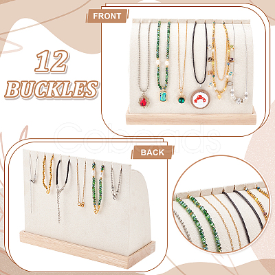 Velvet & Wood Jewelry Necklace Organizer Display Stands ODIS-WH0043-288-1