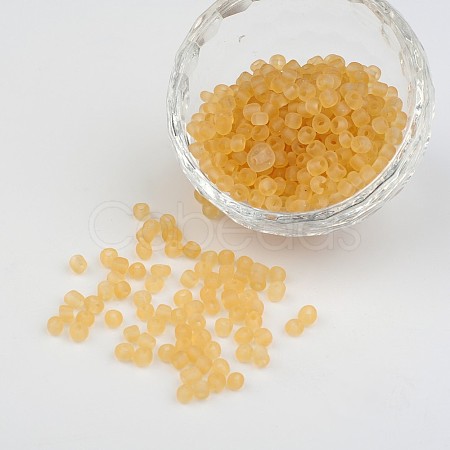 6/0 Frosted Round Glass Seed Beads X-SEED-A008-4mm-M2-1