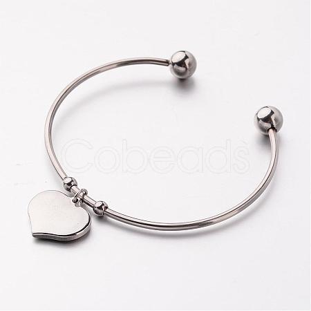 Tarnish Resistant 304 Stainless Steel Cuff Bangles BJEW-JB02389-01-1